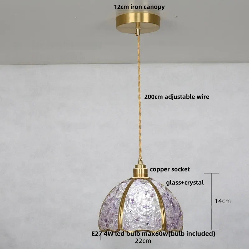 Afralia™ Crystal Glass LED Pendant Light Fixture, Adjustable Height, Modern Luxury Design