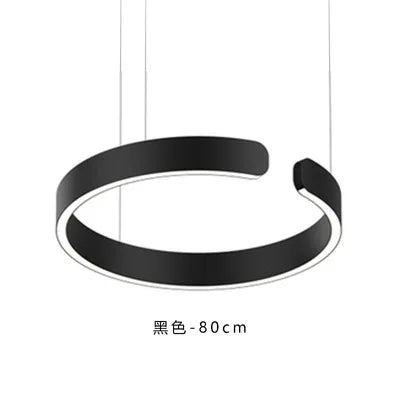 Rose Gold C-Shaped Pendant Light for Luxury Home Dining Room Hall