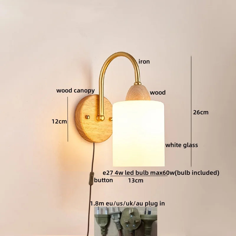 LED Pull Chain Wall Lights for Bedroom Decor