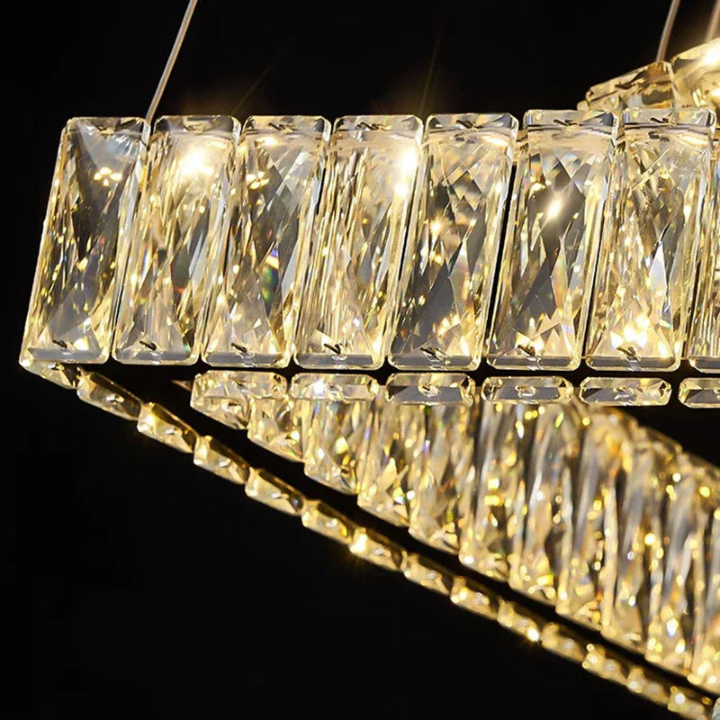 Crystal Chandelier: Elegant Living Room & Stair Pendant Light