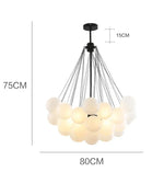 Scandinavian Bubble Glass Chandelier Pendant Light E27 Bulb