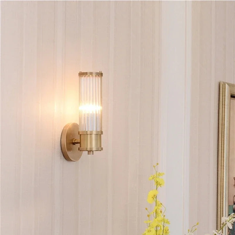 Crystal LED Gold Wall Sconce Modern Bedroom Decor Sconce Fixture