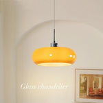 Glass Pendant Lamp Nordic Retro Restaurant Chandelier LED Lights for Bar Counter Bedroom