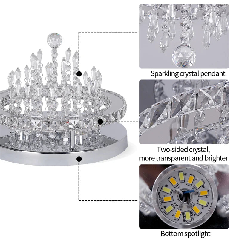 K9 Crystal LED Chandelier Luxe Smart Ceiling Lamp Pendant Light