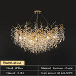Gold Crystal Chandeliers for Dining Room Branch Hanging Lamp Large Lighting