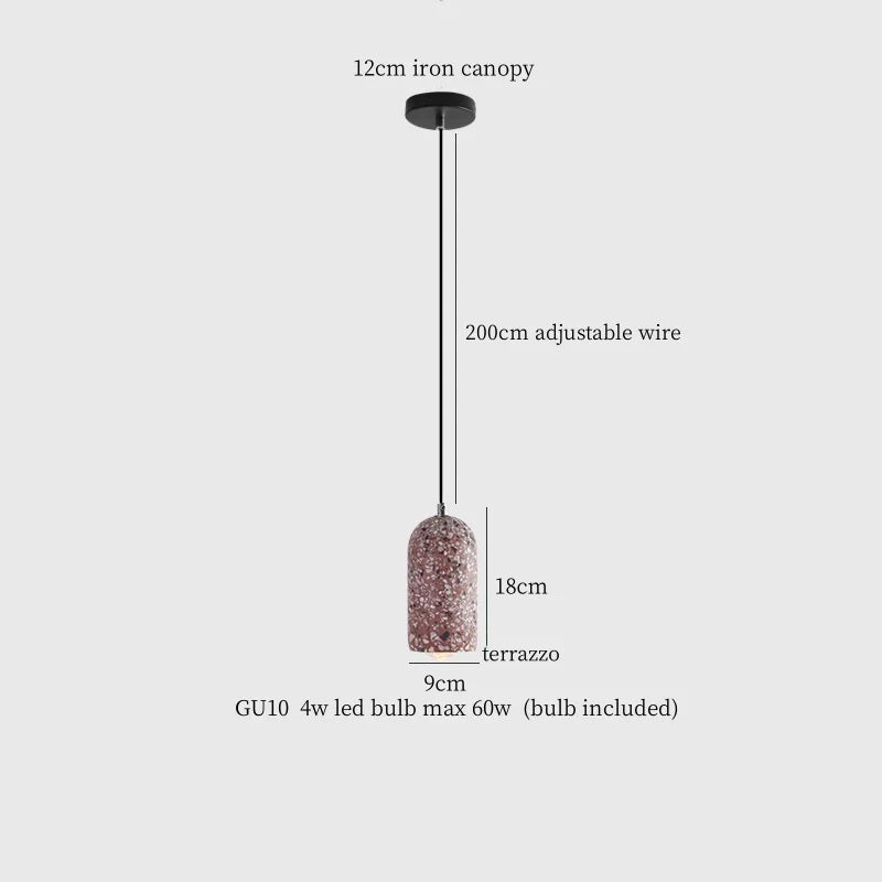 Terrazzo LED Pendant Lamp: Nordic Modern Style for Home, Bar, and Cafe Lighting.