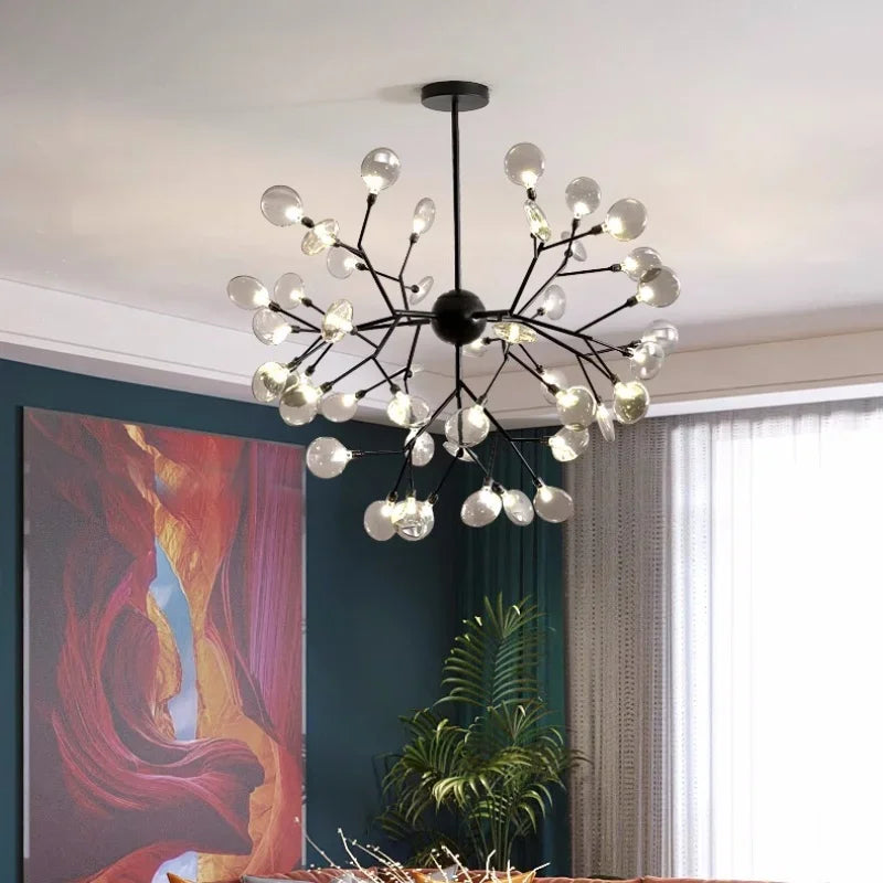 Afralia™ Nordic G4 LED Chandelier: Modern Branch Pendant Light, Gold/Black, Art Decor Lighting
