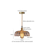 Wood Glass LED Pendant Lamps | French Vintage Hanging Light