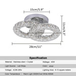 Crystal Chandelier for Home Hotel Decor, Modern LED Ceiling Light Fixture