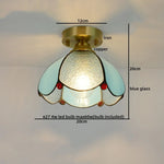 Glass Copper LED Ceiling Light - Nordic Home Lighting Fixture