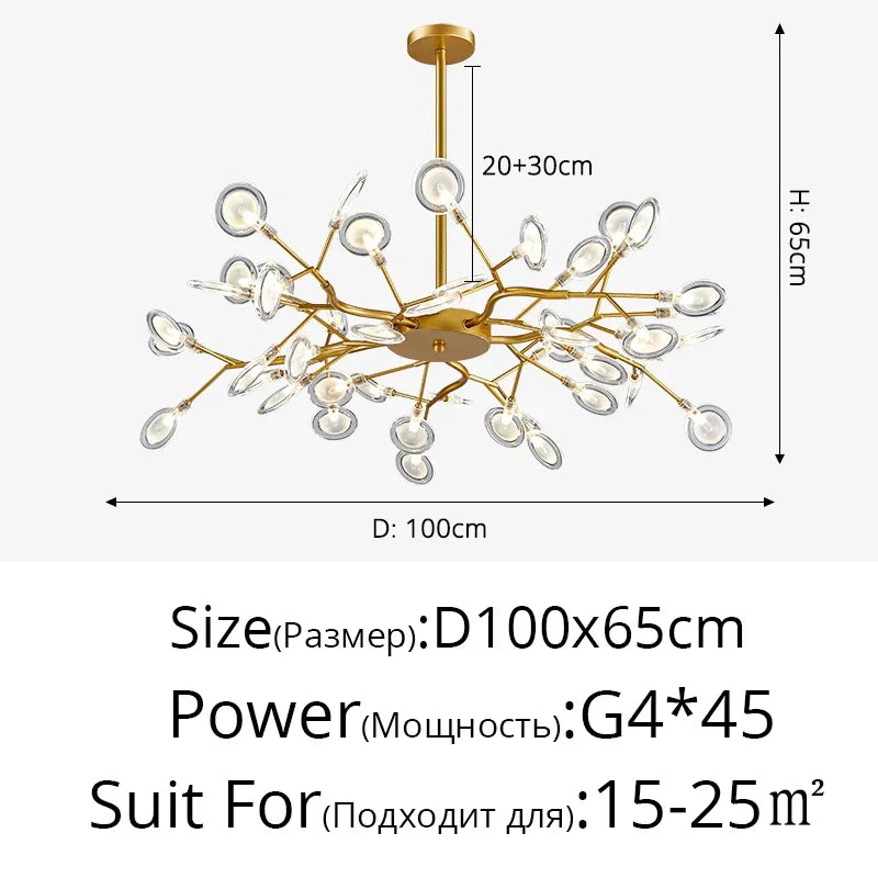 Modern LED Chandelier - Luxurious Nordic Firefly Lamp for Home Indoor Lighting