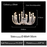 Glass Chandelier LED Hanging Light for Living Room Bedroom Dining Room - 2024 Collection.