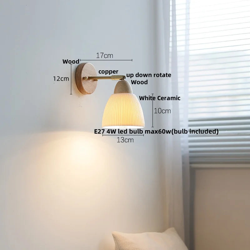White Glass LED Wall Sconce Modern Nordic Home Decor Light