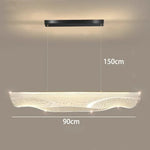 Long Curve LED Chandelier for Living Room Dining Office Decor