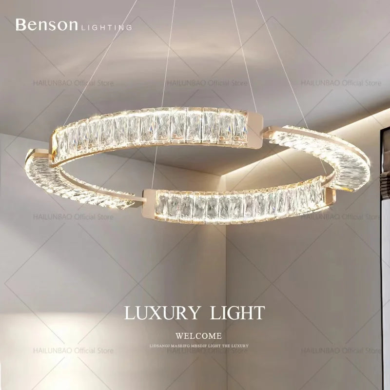 Light Luxury Crystal Chandelier for Elegant Living & Dining Atmosphere
