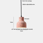 Afralia Terrazzo Stone LED Pendant Lamp for Industrial Loft, Bar, Coffee, Living Room.