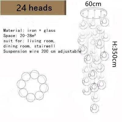 LED Chandelier: Modern Lighting for Living, Dining, and Staircase Areas