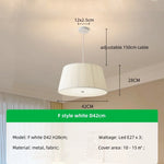 Nordic Pleated Fabric E27 Pendant Light Dining Room Creamy Hanging Lamp Bedroom Suspend Lamp - Afralia™