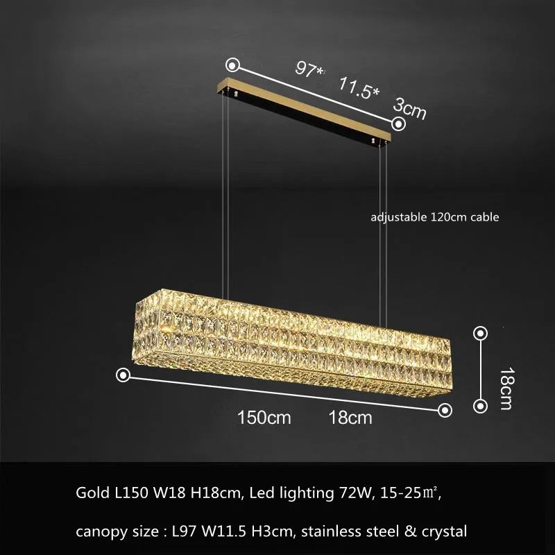 Crystal LED Pendant Light: Luxury Steel Hanging Lamp for Modern Foyer, Dining Room