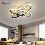 Oval Black LED Ceiling Light for Living Room, Bedroom, Kitchen, and Study