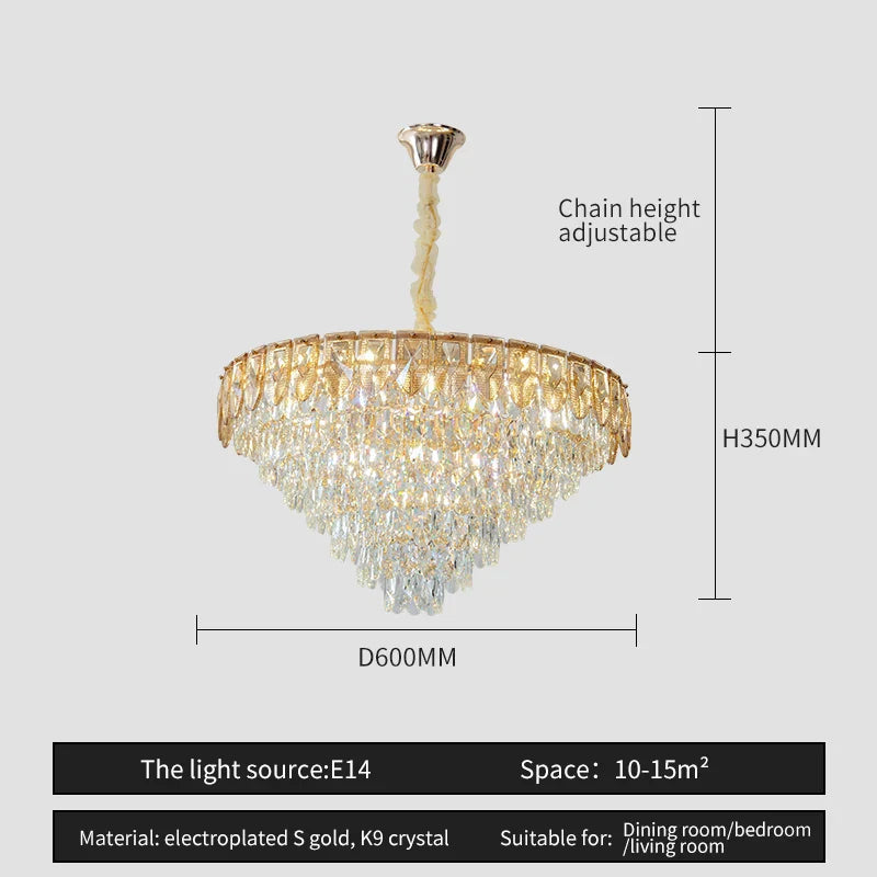 Crystal Chandelier LED Light Modern Luxury Designer for Main Living Room & Hotel