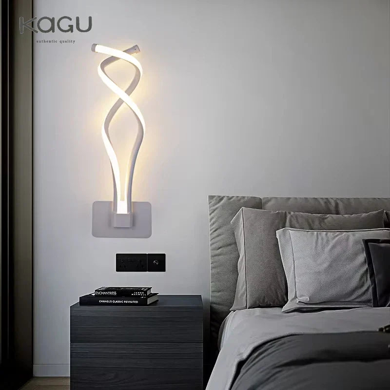 LED Wall Lamps Modern Minimalist Bedroom Living Room Lighting Black White