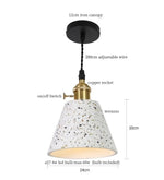 Terrazzo LED Pendant Lights, Adjustable Wire, Nordic Modern Hanging Lamp