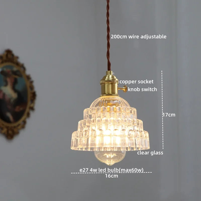 Copper Glass LED Pendant Light for Modern Home Decor