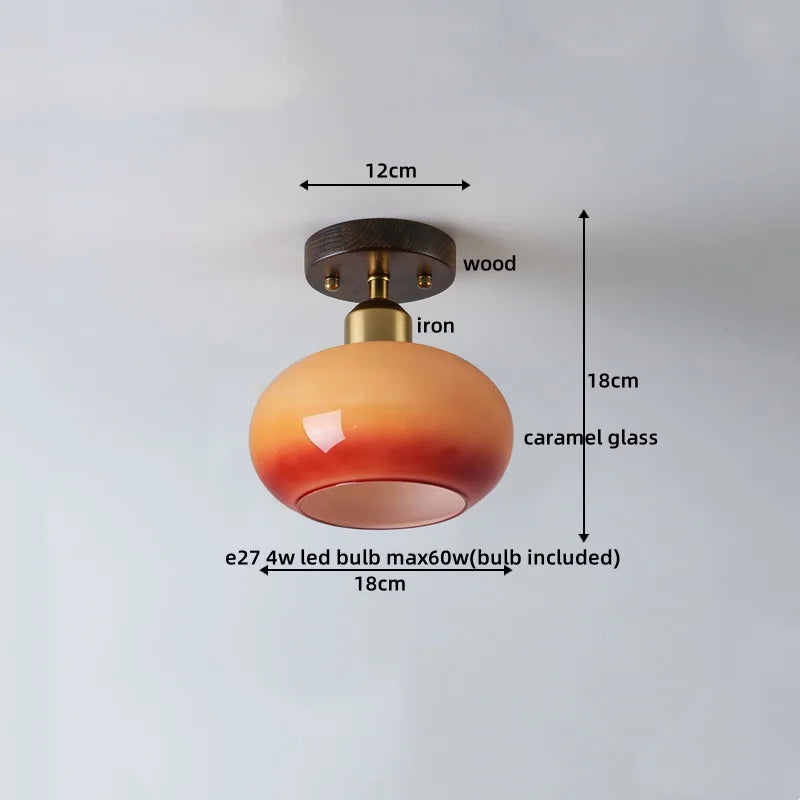 LED Ceiling Lamp Japanese Style Glass Modern Living Room Lighting