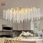 Crystal Tassel Chandelier: Elegant Dining Room Pendant Light Fixtures