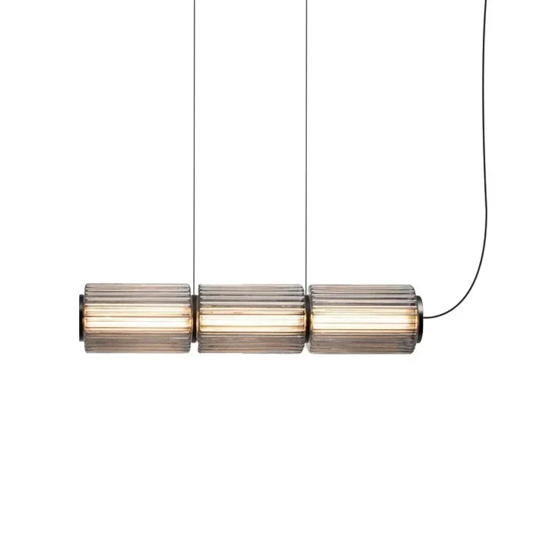 Modern Glass Cylinder LED Pendant Lights for Living Room & Dining Area