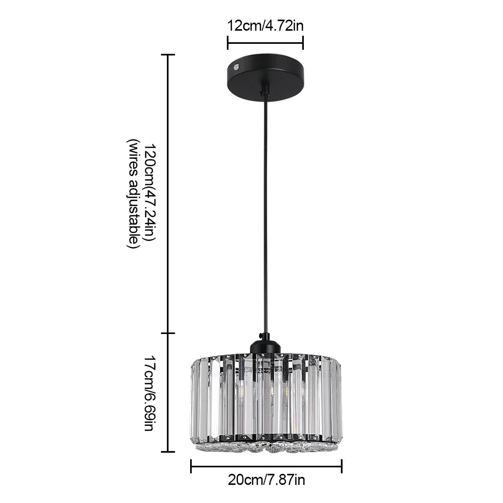Mini Gold/Black Crystal Pendant Light: Modern Luxury Ceiling Hanging Lamp for Dining Room