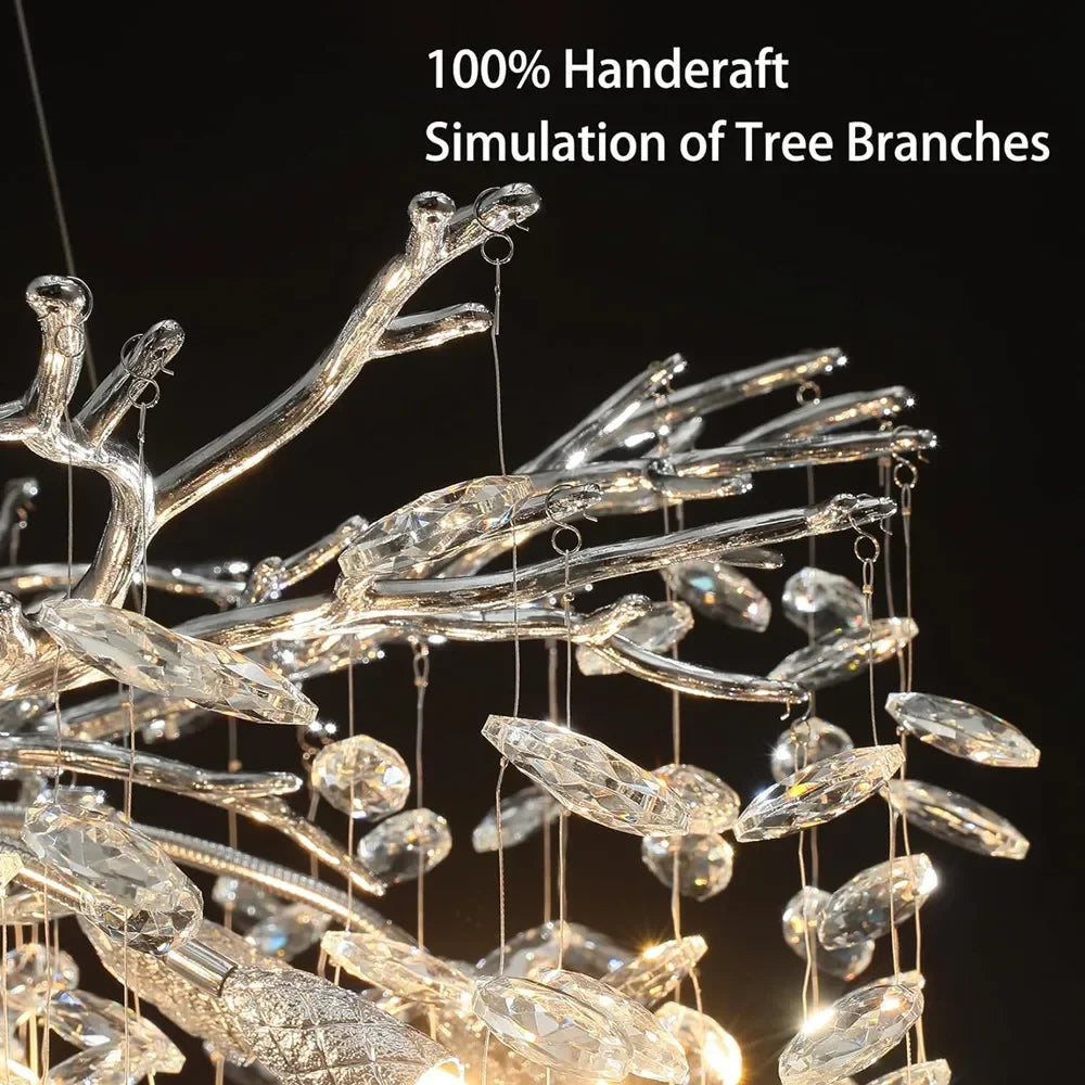Crystal Suspension Pendant Light: Elegant Chandelier for Dining Room, Living Room, Kitchen