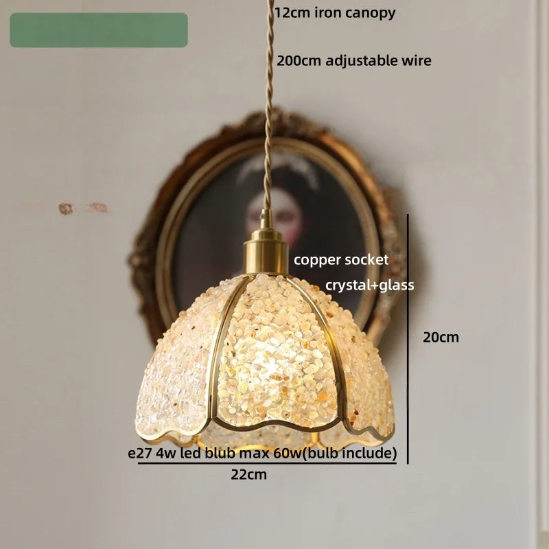 Afralia™ Crystal Glass LED Pendant Lamp: Modern Nordic Style Hanging Light Fixture for Home Decor