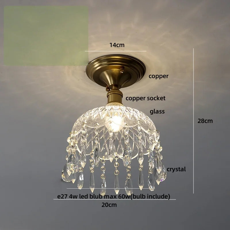 Luxury Crystal Glass LED Ceiling Light for Home Decor