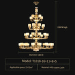 Natural Jade Chandelier - Luxurious Zhongshan Lamps for Dining, Bedroom, and Living Room