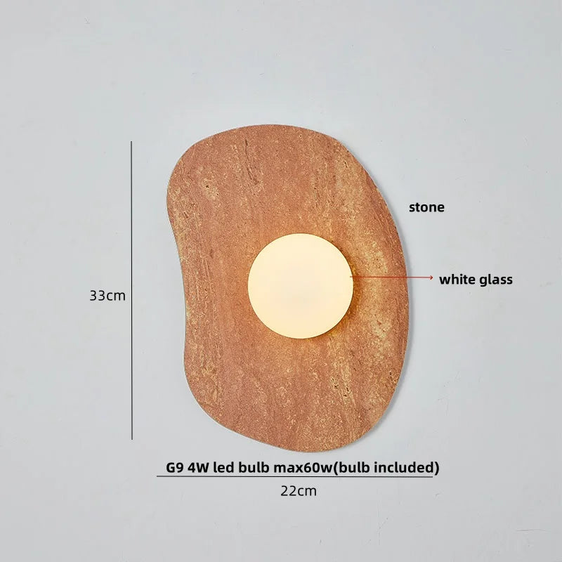 Green Marble Stone LED Wall Sconce Lighting for Bedroom and Hallway