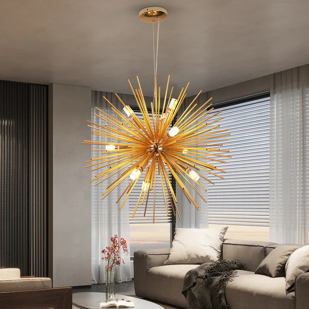Gold LED Chandelier Pendant Light for Modern Kitchen Island Living Room