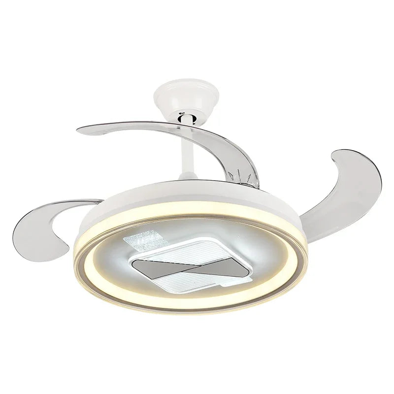 Retractable Fan Lamp: Modern Remote Control Ceiling Fan With Light
