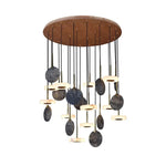 Burlywood Marble LED Ceiling Chandelier for Living Room