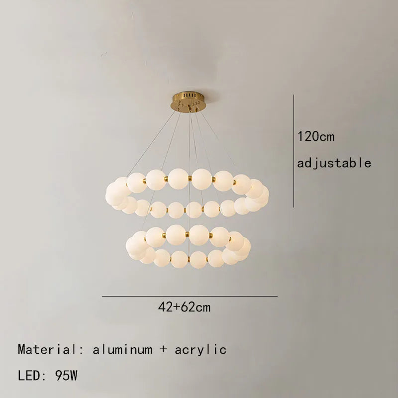 Gold Acrylic LED Ceiling Chandelier for Living Room Bedroom Pendant Lighting
