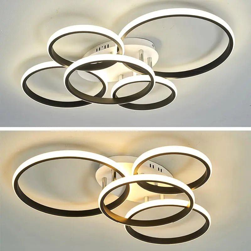LED Ceiling Chandelier Remote Control Living Room Bedroom Kitchen Lamp White
