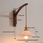 Nordic LED Wall Sconce Walnut Copper Stair Light Fixtures