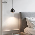 Gold Metal Luster Pendant for Bedside & Kitchen Island - Minimalist LED Hanging Light