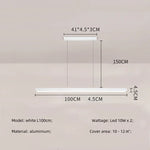 Modern Straight Pendant LED Light - Minimalist Painted Aluminium Chandelier