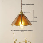 Glass Copper LED Hanging Light: Nordic Pendant Lamp, Living Room Bedroom Coffee Knob Switch