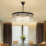 Metal Crystal Pendant Light Chandelier for Living Room, LED Hanging Lamp
