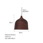 Bamboo Weaving LED Pendant Lights for Home Decor and Dining Room