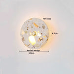 Nordic LED Wall Sconce Black Iron Round Marble Light Fixture