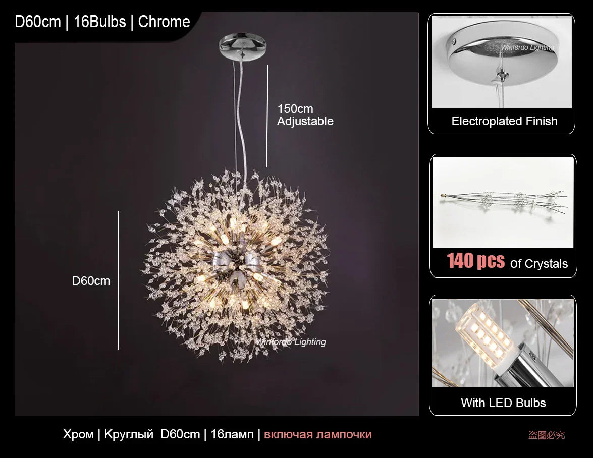 Rectangle Crystal Chandelier - Mid-century Art Deco Long Hanging Lamp